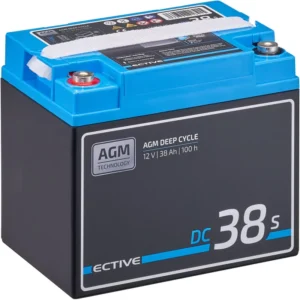 ECTIVE DC 38S AGM gilaus ciklo akumuliatorius su LCD ekranu, 38 Ah gilaus ciklo akumuliatorius