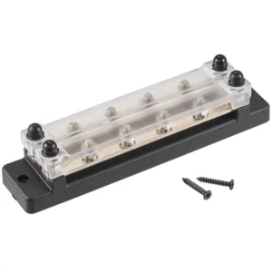 Dviguba maitinimo paskirstymo bėgelė su apatine juostele, 2x4 krypčių, 150A DC/AC