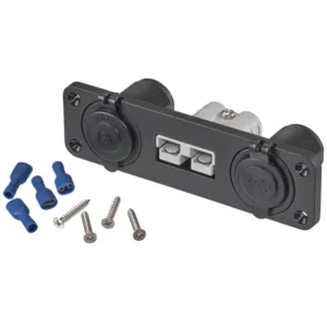 Transporto priemonės tvirtinimo konsolė su Anderson jungtimi, 50A 12/24V integruotu maitinimo lizdu ir 2 USB prievadais