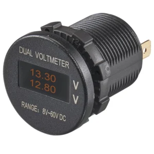 OLED dvigubo voltmetro skydelio tipo lizdas 60 V