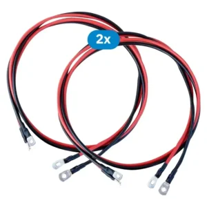 2 x ECTIVE H07V-K baterijų kabeliai 10 mm² juodi M8/M8 1 metras